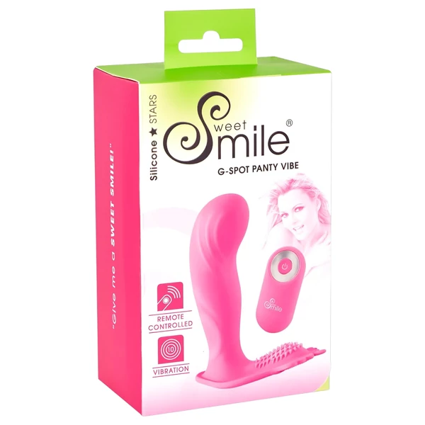 SMILE G-Spot Panty - akkus, rádiós felcsatolható vibrátor (pink)