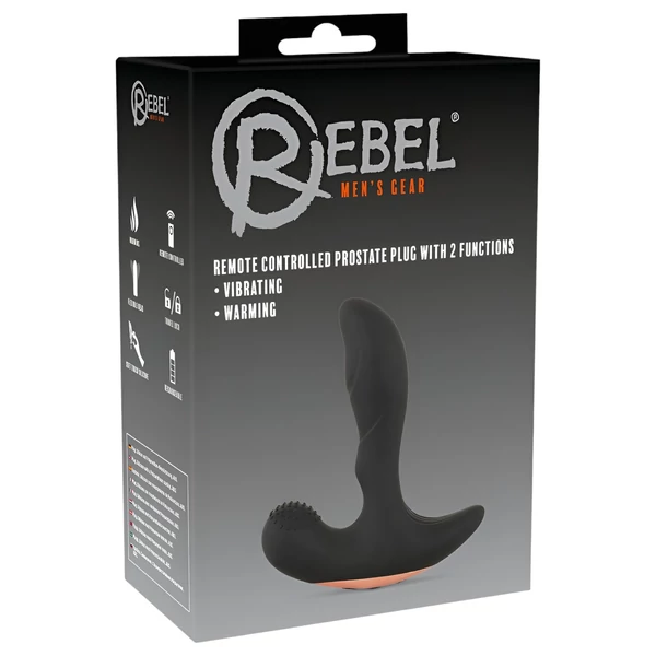 Rebel - rádiós melegítő prosztata vibrátor (fekete)