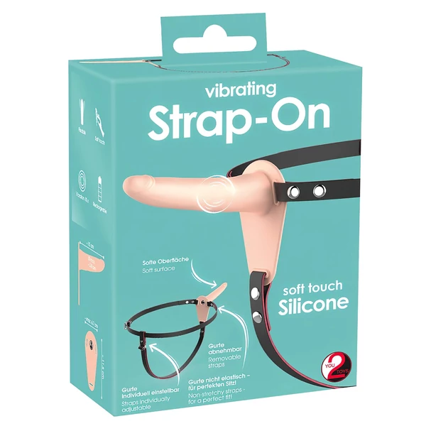 You2Toys - Strap-On - akkus, felcsatolható vibrátor (testszínű)