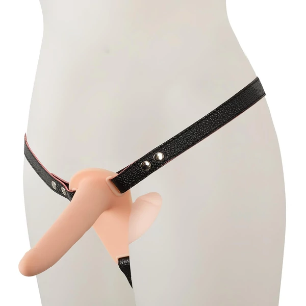 You2Toys - Strap-On - felcsatolható dupla vibrátor (natúr)