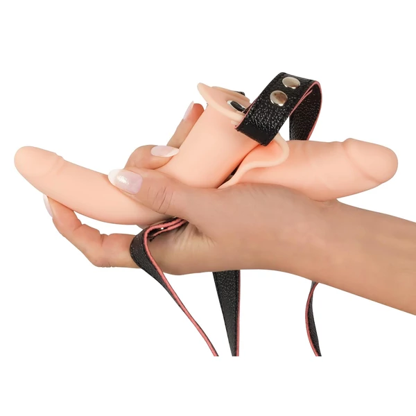 You2Toys - Strap-On - felcsatolható dupla vibrátor (natúr)