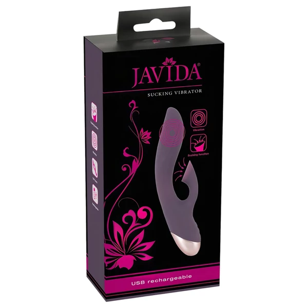 Javida - vízálló, vibrátor csiklószívóval (lila)