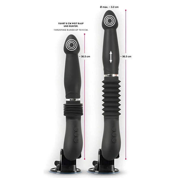 You2Toys - RC Fucking Machine - akkus lökő vibrátor (fekete)