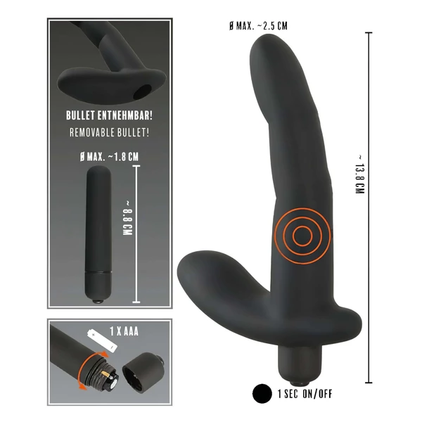 Rebel Naughty Finger - prosztata vibrátor (fekete)