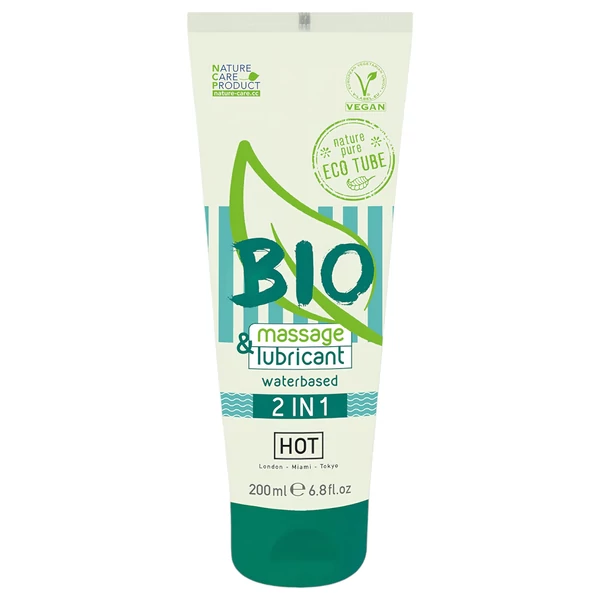 HOT Bio 2IN1 - vízbázisú síkosító- és masszázsgél (200 ml)