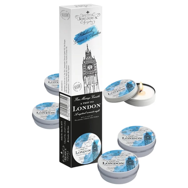 Petits Joujoux London masszázsgyertya - rebarbara-amber (5x43 ml)