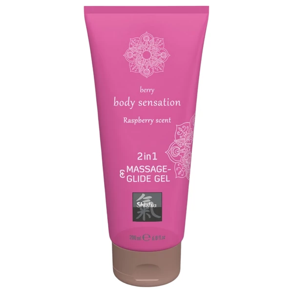 HOT - Shiatsu 2in1 Rashberry scent - masszázs síkosító - málna (200 ml)