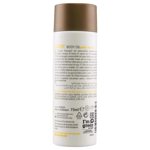 HOT - Shiatsu Luxury - ehető masszázsolaj - vanília (75 ml)