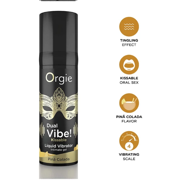 Orgie Dual Vibe! - folyékony vibrátor - Pinã Colada (15 ml)