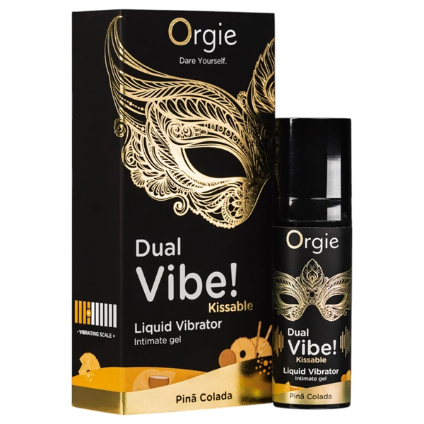 Orgie Dual Vibe! - folyékony vibrátor - Pinã Colada (15 ml)