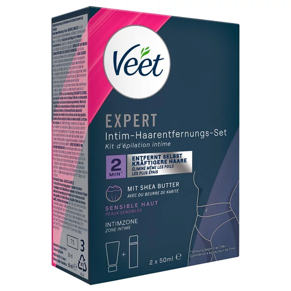 Veet - intim szőrtelenítő krém és hidratáló hab nőknek (2*50 ml)