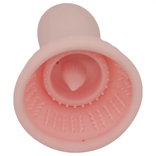 Lonely - akkus, vízálló szívó-nyaló mell vibrátor (pink)