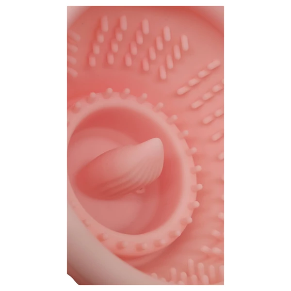 Lonely - akkus, vízálló szívó-nyaló mell vibrátor (pink)