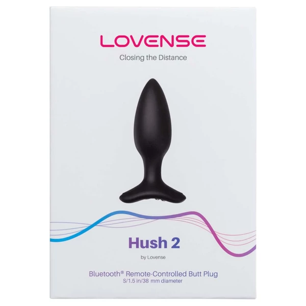 LOVENSE HUSH 2 S - okos anál vibrátor (38 mm, fekete)