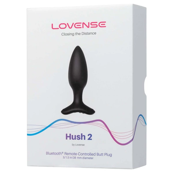 LOVENSE HUSH 2 S - okos anál vibrátor (38 mm, fekete)
