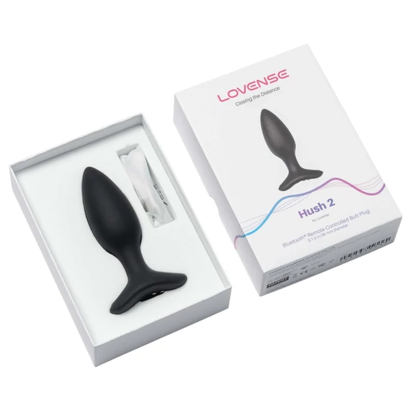 LOVENSE HUSH 2 S - okos anál vibrátor (38 mm, fekete)