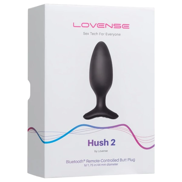 LOVENSE HUSH 2 M - okos anál vibrátor (45 mm, fekete)