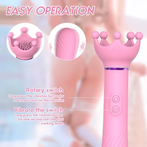 Sunfo - 2in1 mellbimbó vibrátor (pink)