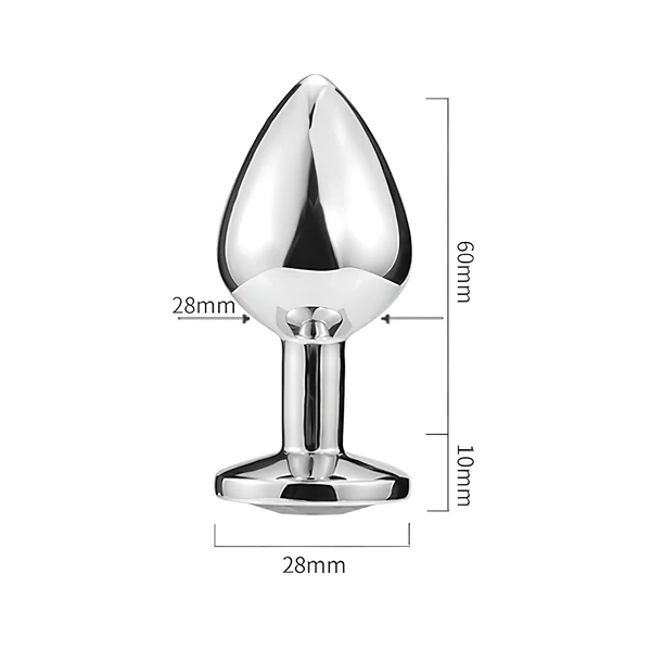 Sunfo - fém anál plug pink kővel (ezüst)