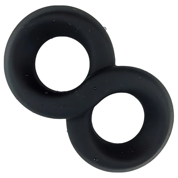 Pulselock Taur - dupla pénisz- és heregyűrű (fekete) - 20mm
