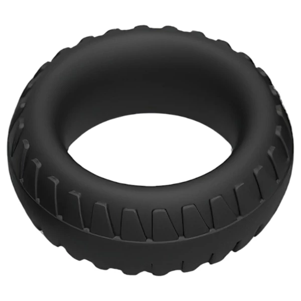 Pulselock Forge - abroncs mintás szilikon péniszgyűrű (fekete) - 30mm