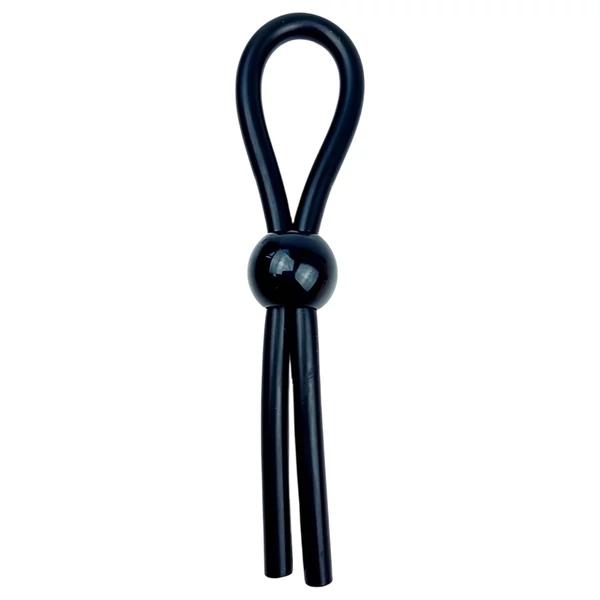 Pulselock Forge - állítható lasszós szilikon péniszgyűrű (fekete)