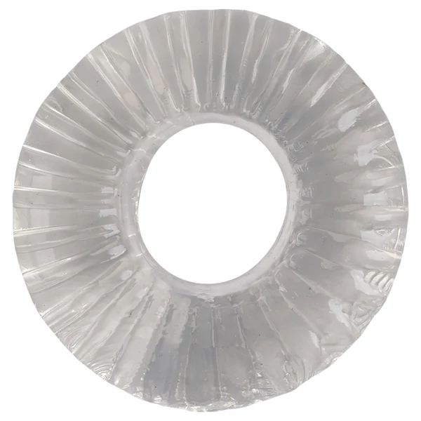 Pulselock Cocktura - bordázott TPE péniszgyűrű (átlátszó) - 19mm