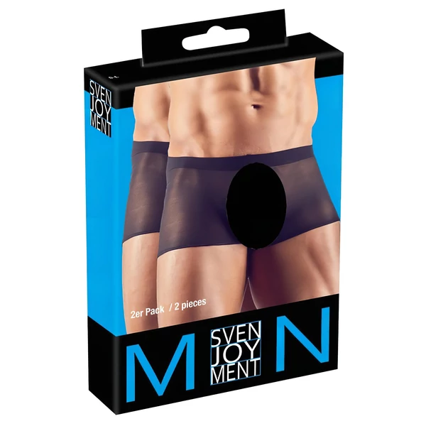 Svenjoyment - átlátszó boxer szett - fekete (2 részes) S-L