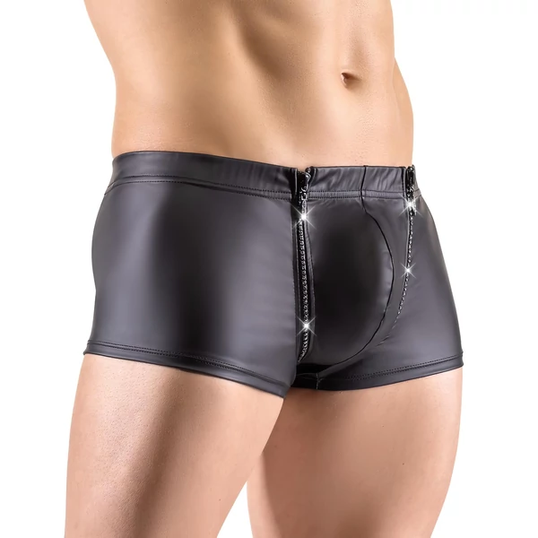 Svenjoyment - strasszos cipzáras matt boxer (fekete)