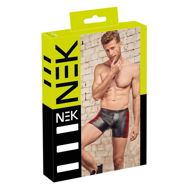 NEK - piros oldal betétes cipzáras boxer (fekete)
