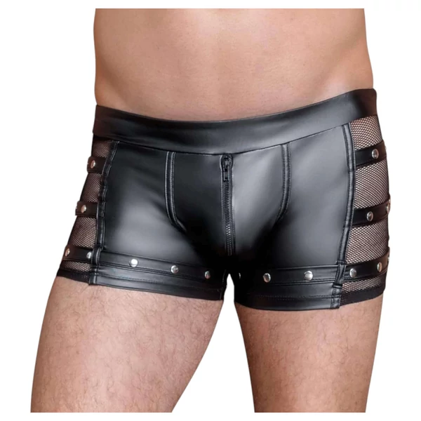NEK - szegecses, cipzáras boxer (fekete)