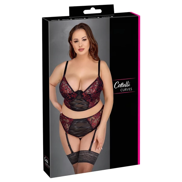 Cottelli Plus Size - melltartó szett (piros)