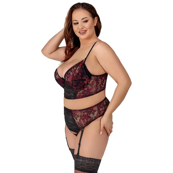 Cottelli Plus Size - melltartó szett (piros)