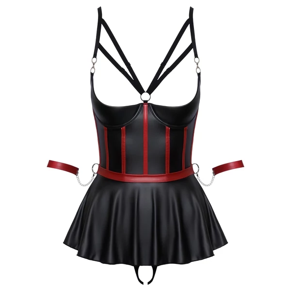 Cottelli Bondage - fényes szett és kar bilincs (fekete)