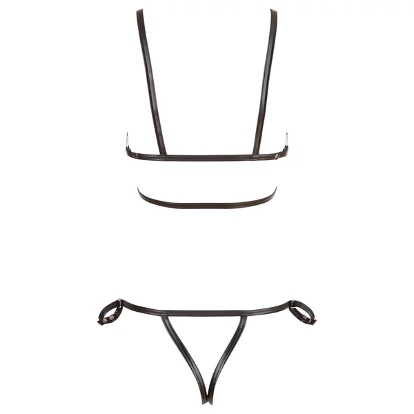 Cottelli Bondage - fényes dísz testhám bikini (fekete)