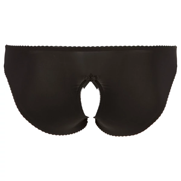 Cottelli Plus Size - csipkés, nyitott bugyi (fekete)