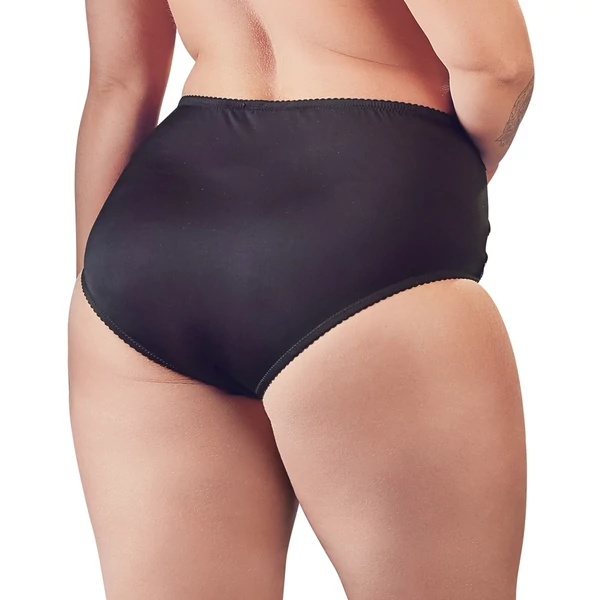 Cottelli Plus Size - pántos-csipkés női alsó (fekete)
