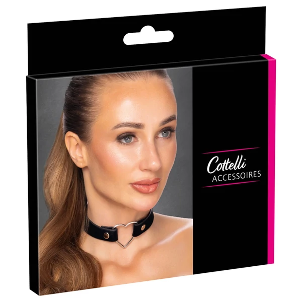 Cottelli - szíves nyakpánt (fekete)