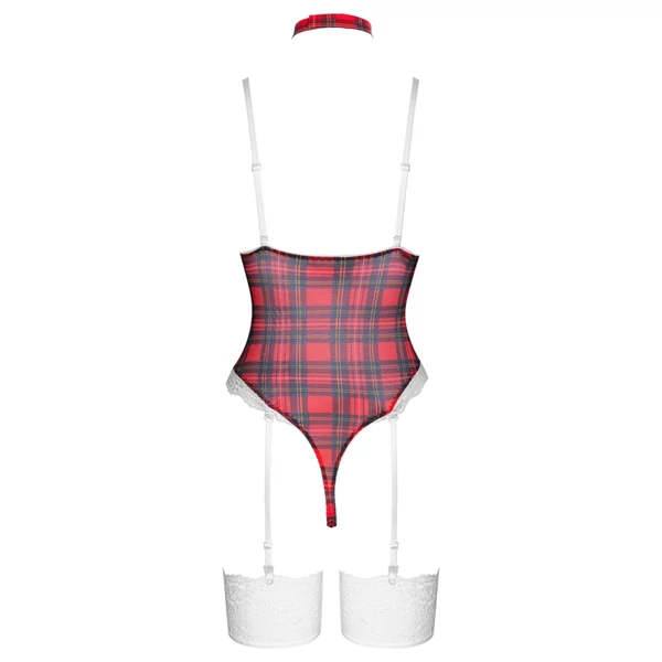 Cottelli - kockás body szett (piros)
