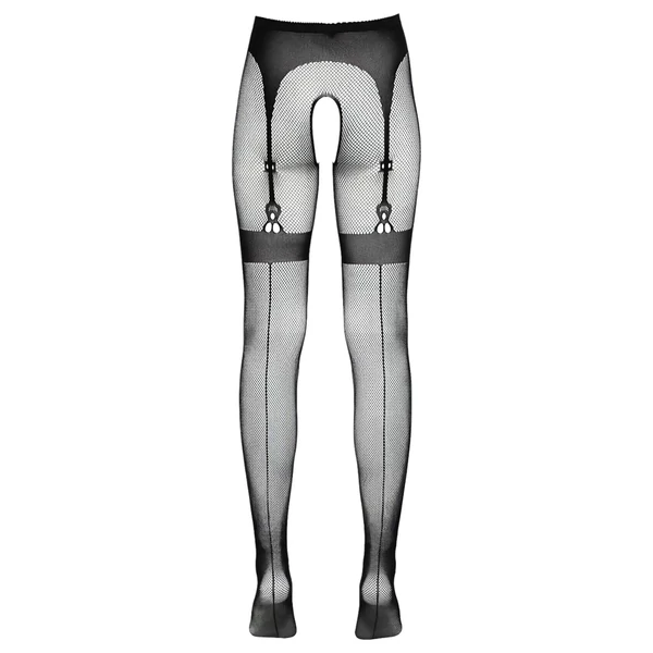 Cottelli Legwear - combfixes nyitott harisnya (fekete, S-L)