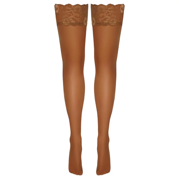 Cottelli - csipkés, virágos combfix (natúr)