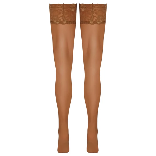 Cottelli - csipkés, virágos combfix (natúr)