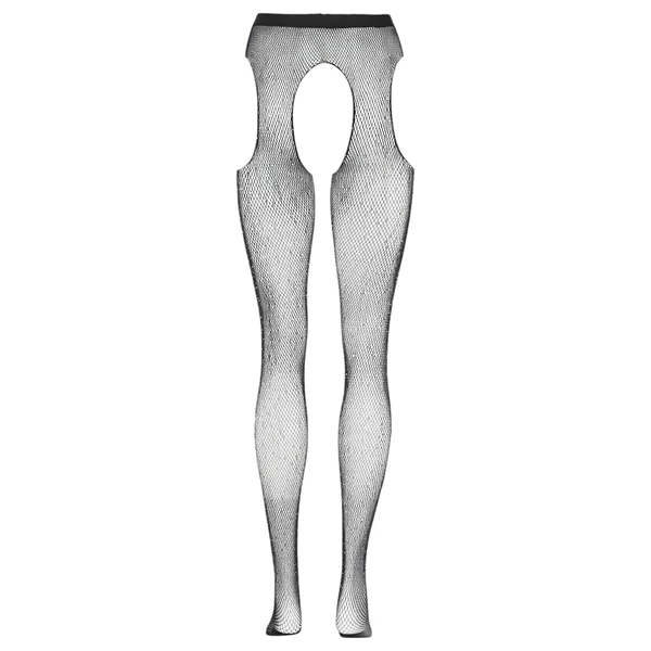 Cottelli Legwear - nyitott, csillogó harisnya (fekete, S-L)