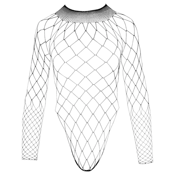 NO:XQSE - hosszúujjú, hálós necc body (fekete, S-L)