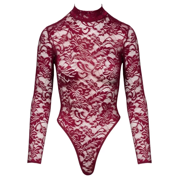 Cottelli - átlátszó csipke body (piros)