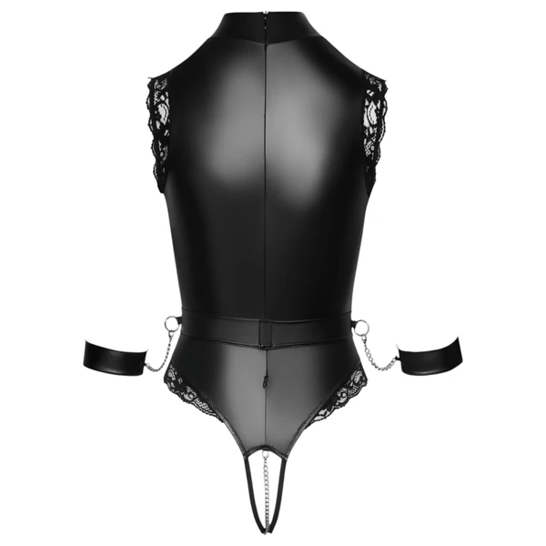 Cottelli Bondage - nyitott cici villantós body (fekete)