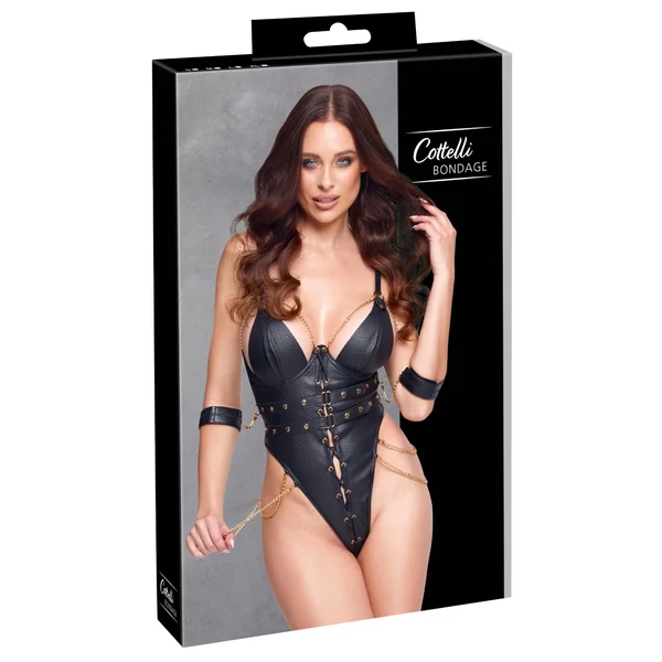 Cottelli - láncos bondage body (fekete)