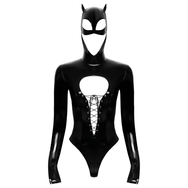 Black Velvet - hosszúujjú Batwoman body (fekete)