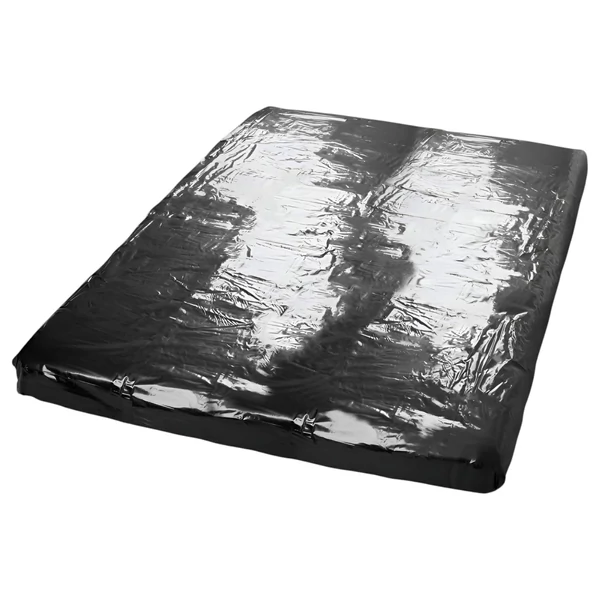 Fetish - Lakk lepedő - gumis - 160x200 cm (fekete)