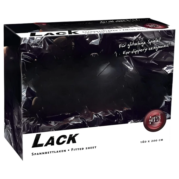 Fetish - Lakk lepedő - gumis - 160x200 cm (fekete)